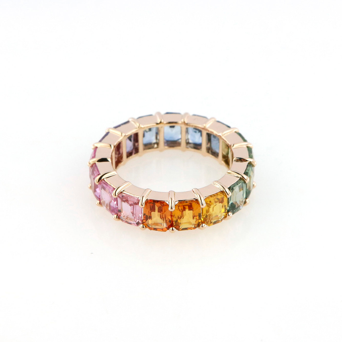 Sapphire Rainbow Ring Eternity Band - zahirafinejewellery.