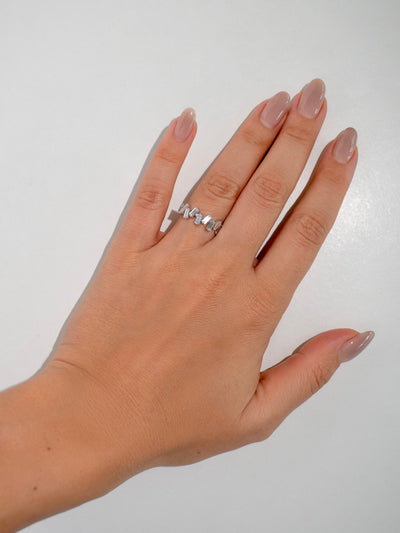 Scattered Diamond Baguette Ring