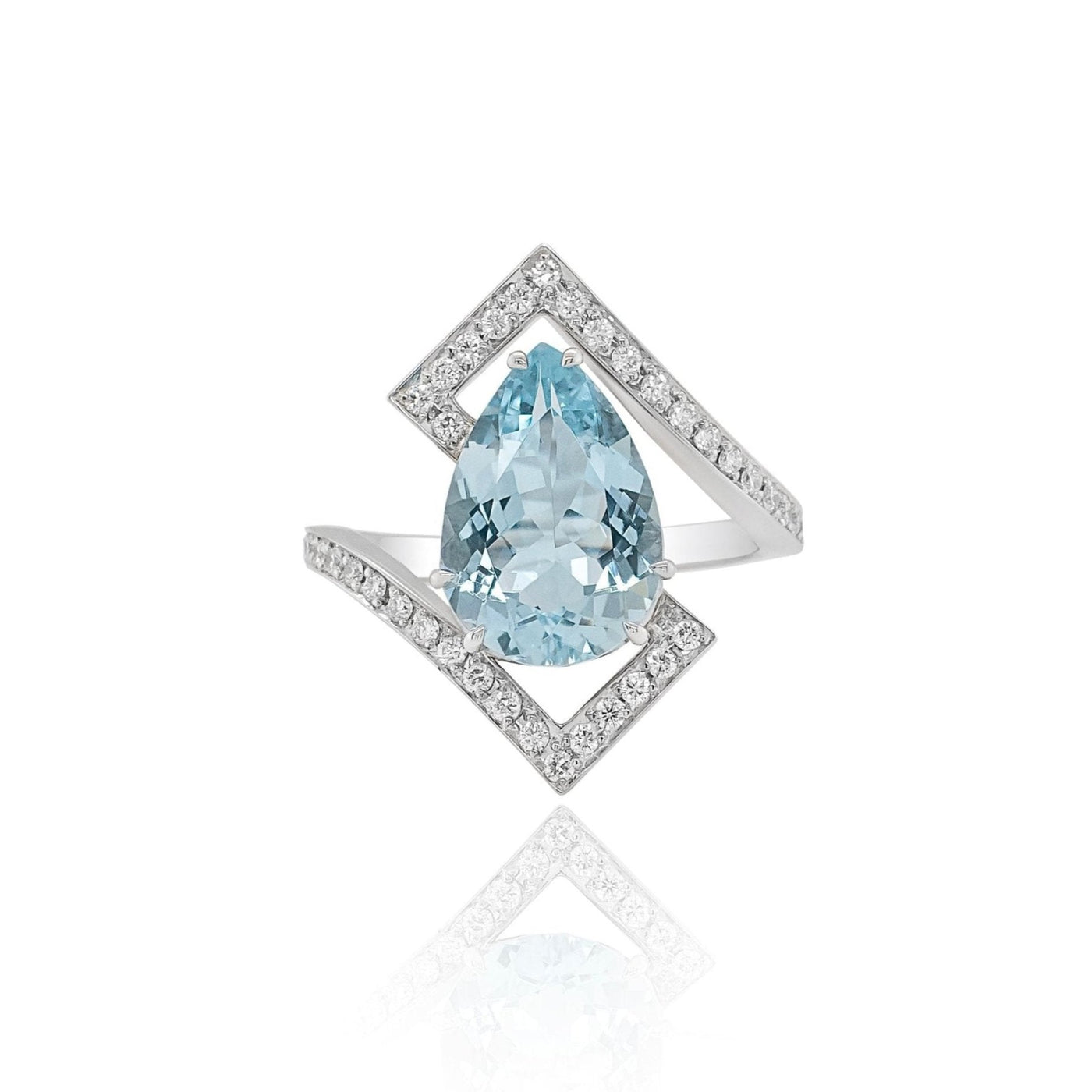 Aquamarine and Diamond Ring