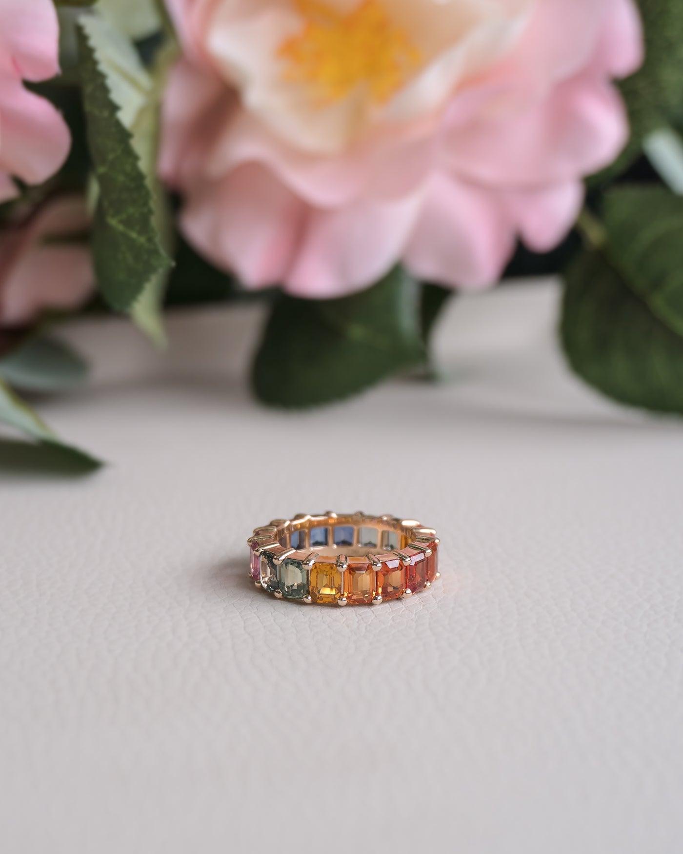 Sapphire Rainbow Ring Eternity Band