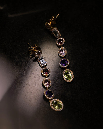 Multi Colored Gemstone Earrings