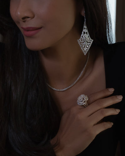 Diamond and Moonstone Earrings