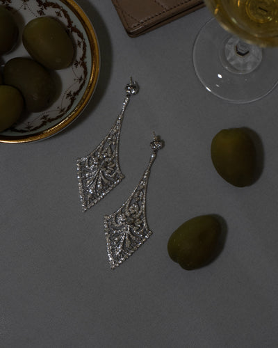Diamond and Moonstone Earrings