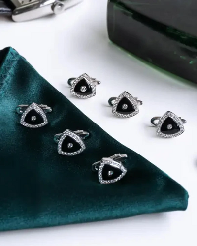 Black Onyx and Diamond Shirt Buttons