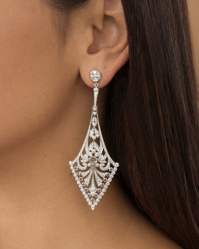Diamond and Moonstone Earrings