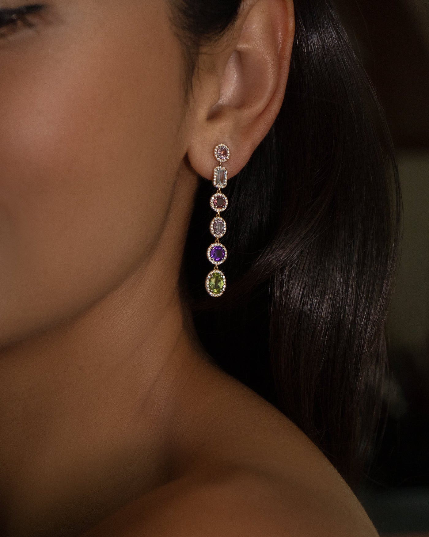 Multi Colored Gemstone Earrings