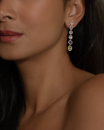 Multi Colored Gemstone Earrings