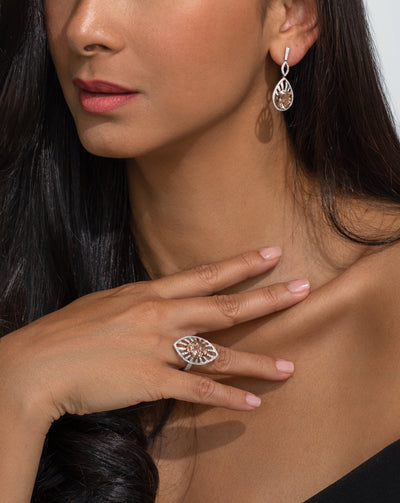 Peach Morganite and Diamond Earrings