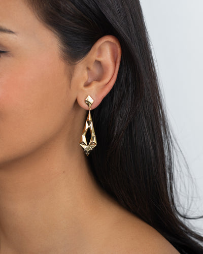 Origami Kite Earrings with Scattered Diamonds
