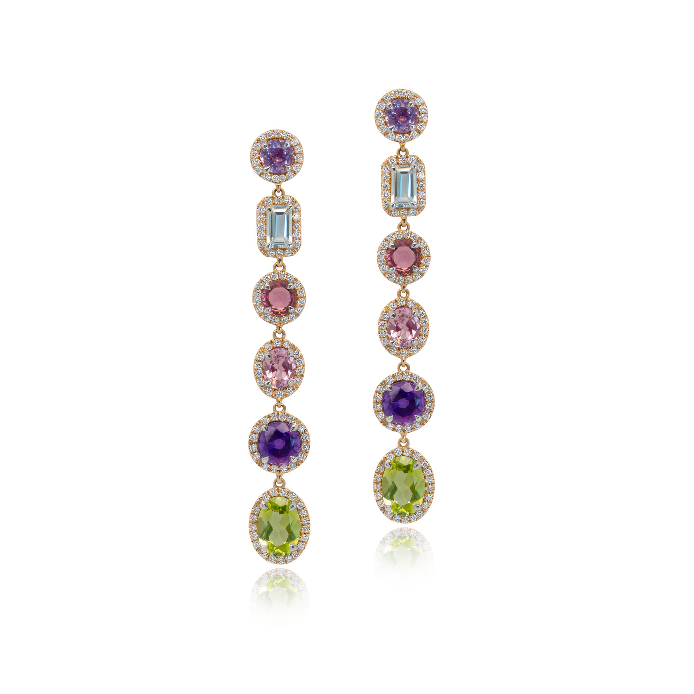 Multi Colored Gemstone Earrings