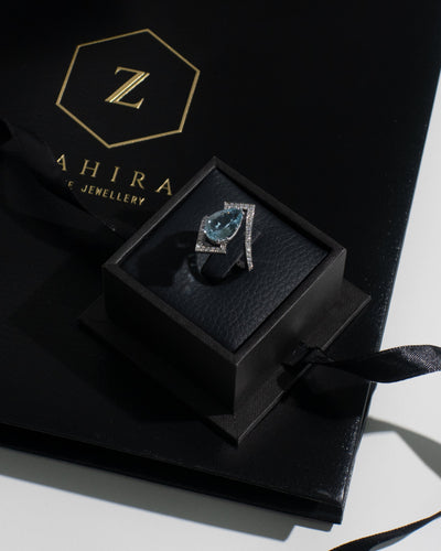 Aquamarine and Diamond Ring