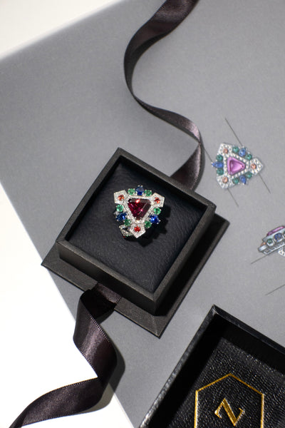 Rhodolite & Multi-Gemstone Ring