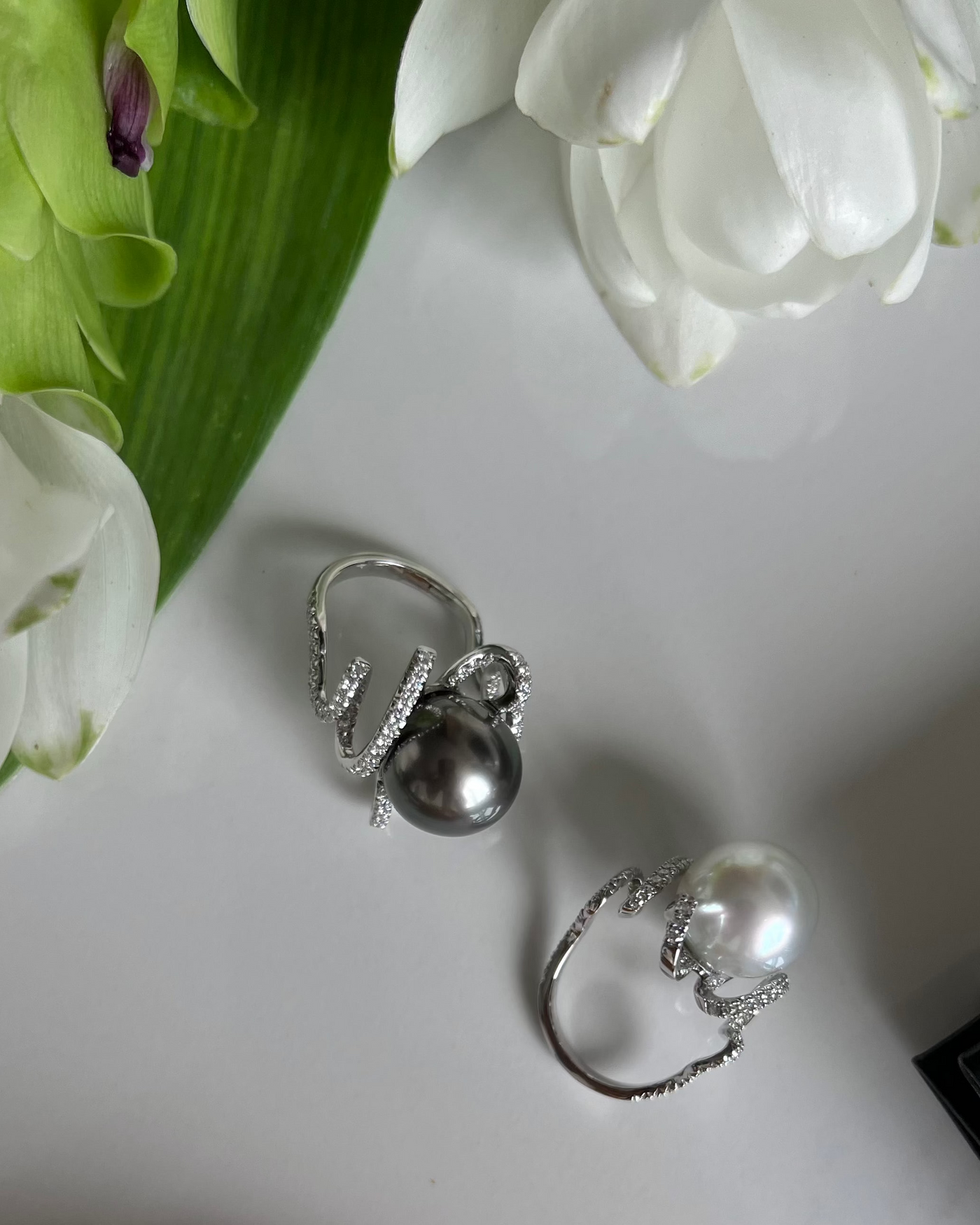 Tahitian Pearl and Diamond Ring