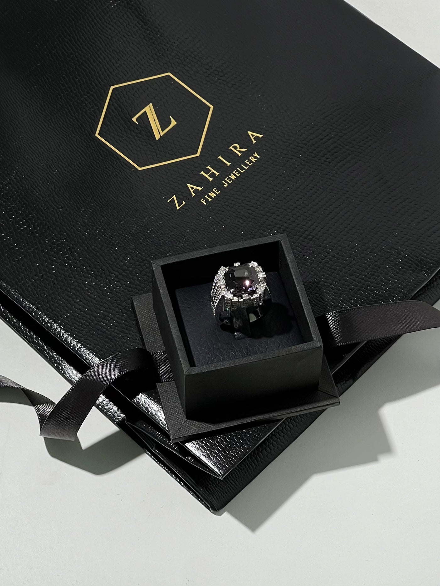 Spinel & Diamond Tower Ring