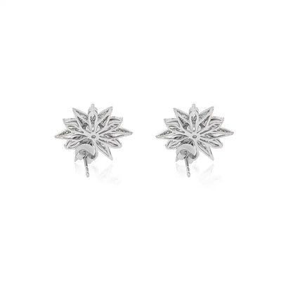 Diamond Cluster Earrings in 18k White Gold