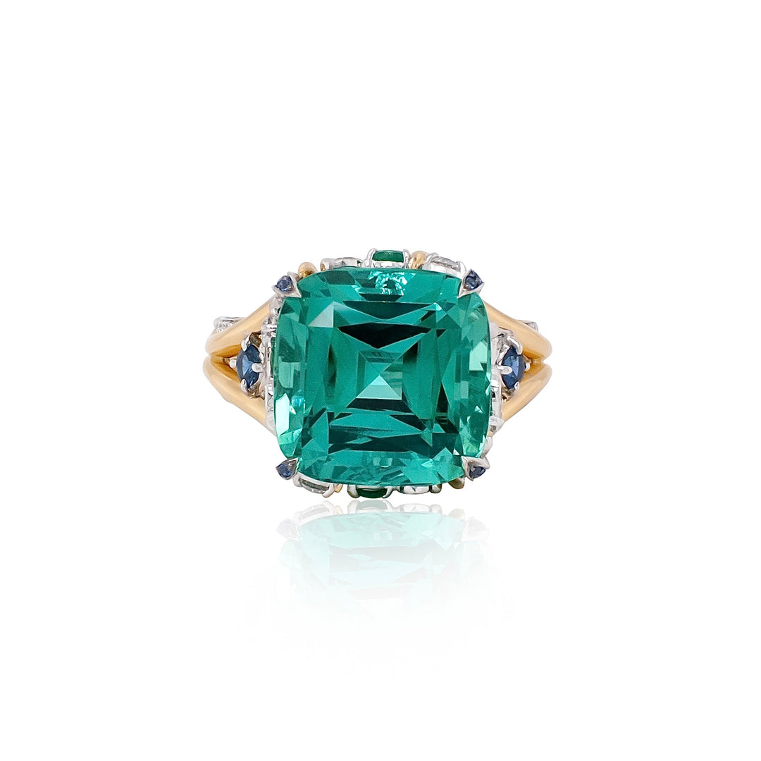 FuraFura2525 ページPt900Green Tourmaline Lagoon Tourmaline Cocktail Ring – Zahira Fine Jewellery