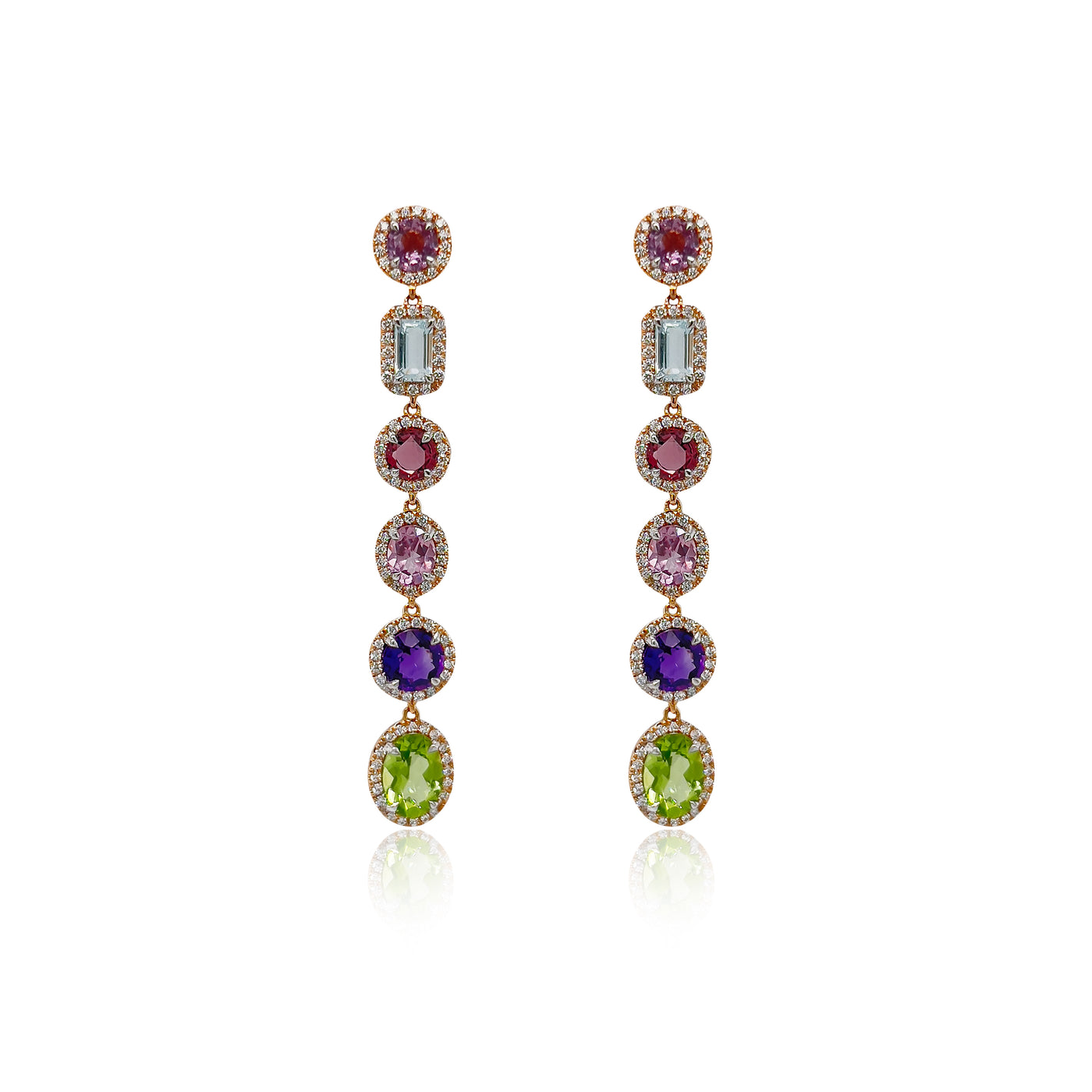 Multi Colored Gemstone Earrings