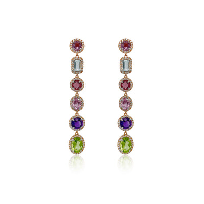 Multi Colored Gemstone Earrings