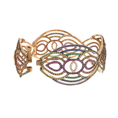 Multi-Colored Sapphire, Ruby, Tsavorite Cuff