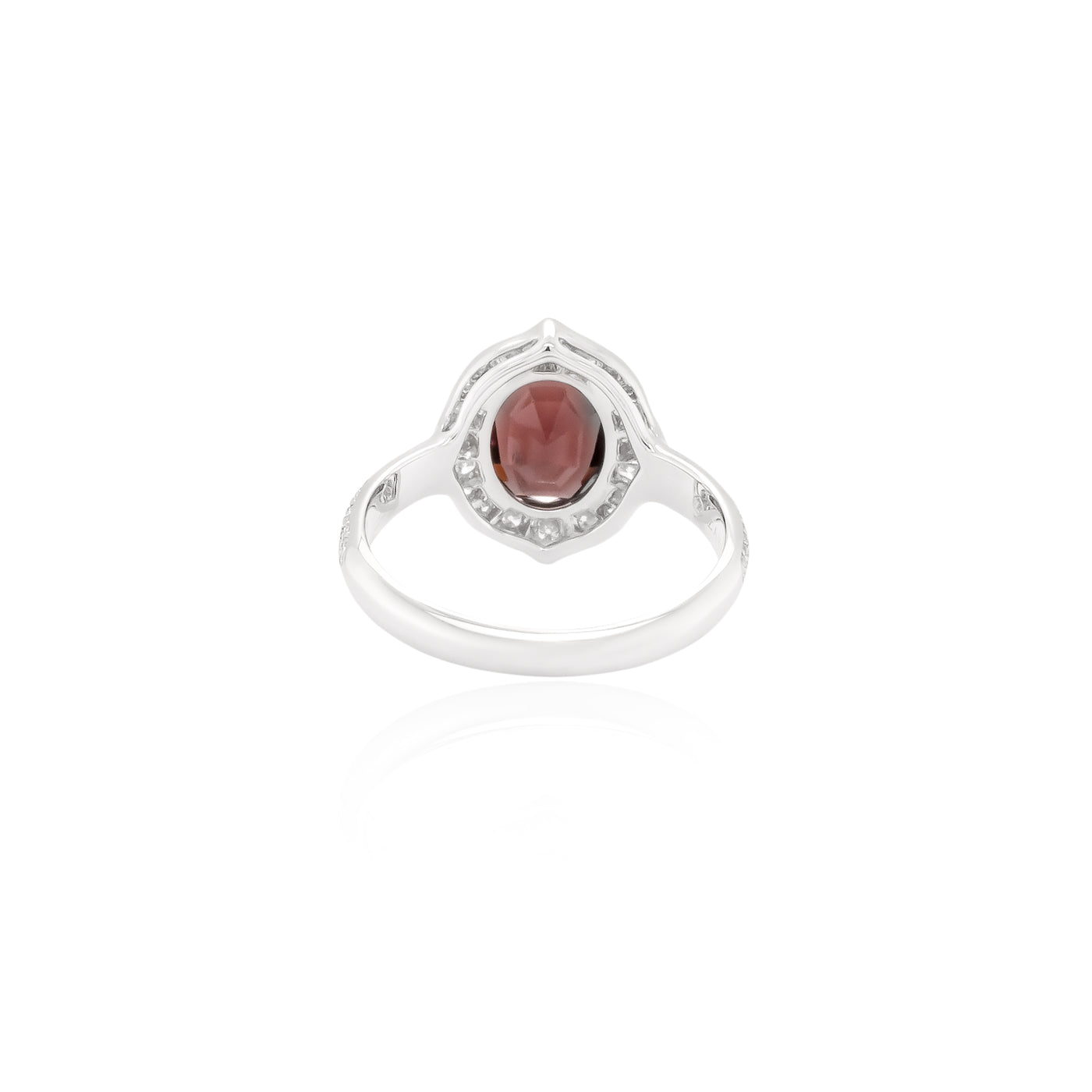 2 Carat Red Spinel and Pave'd Diamond Ring in 18k White Gold