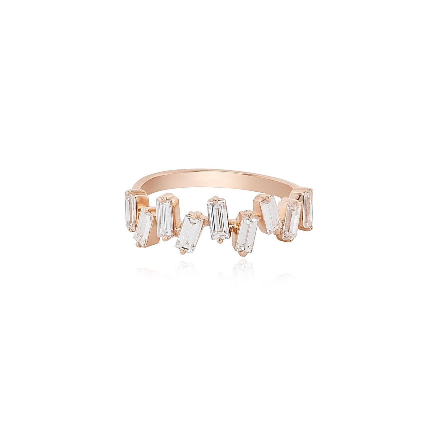 Scattered Diamond Baguette Ring