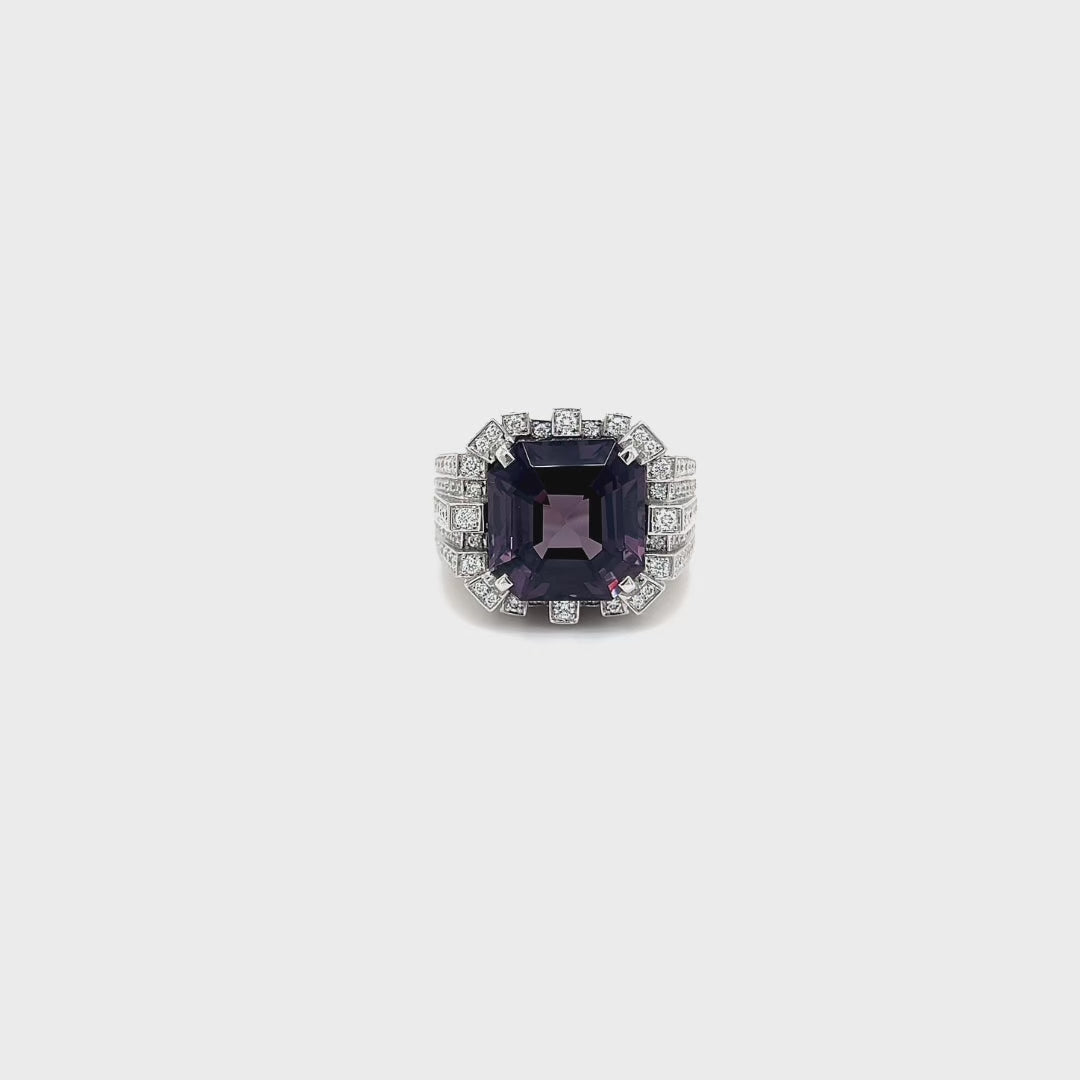 Spinel & Diamond Tower Ring