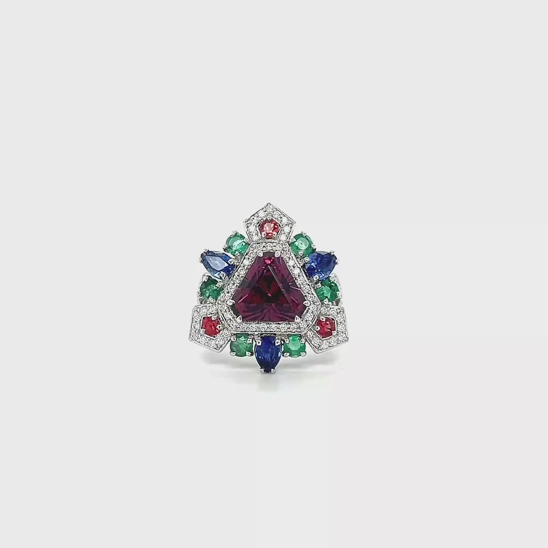 Rhodolite & Multi-Gemstone Ring