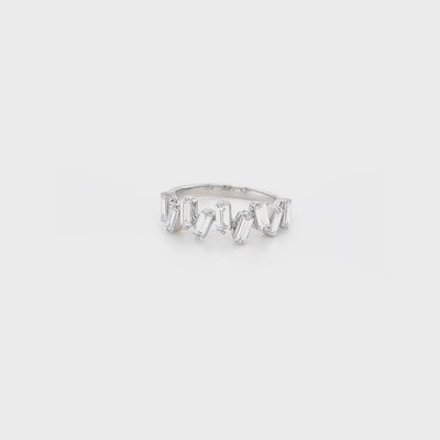 Scattered Diamond Baguette Ring