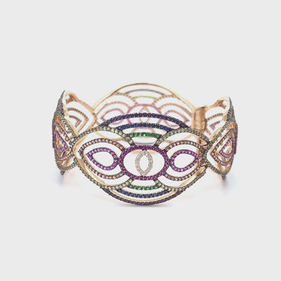 Multi-Colored Sapphire, Ruby, Tsavorite Cuff