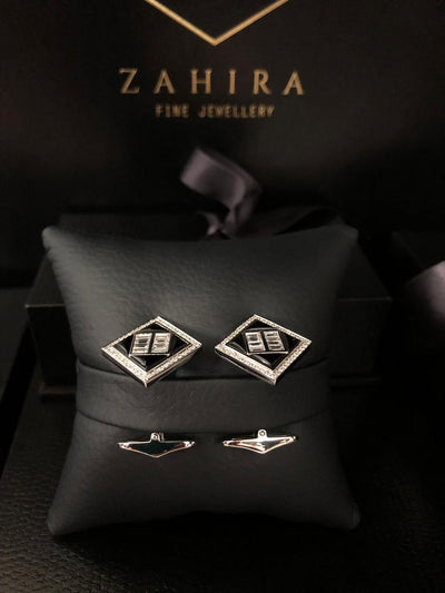 Black Onyx and Diamond Baguette Cufflinks