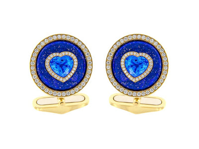 Mens Cuffink Yellow Gold  Lapis Blue H-sapphire