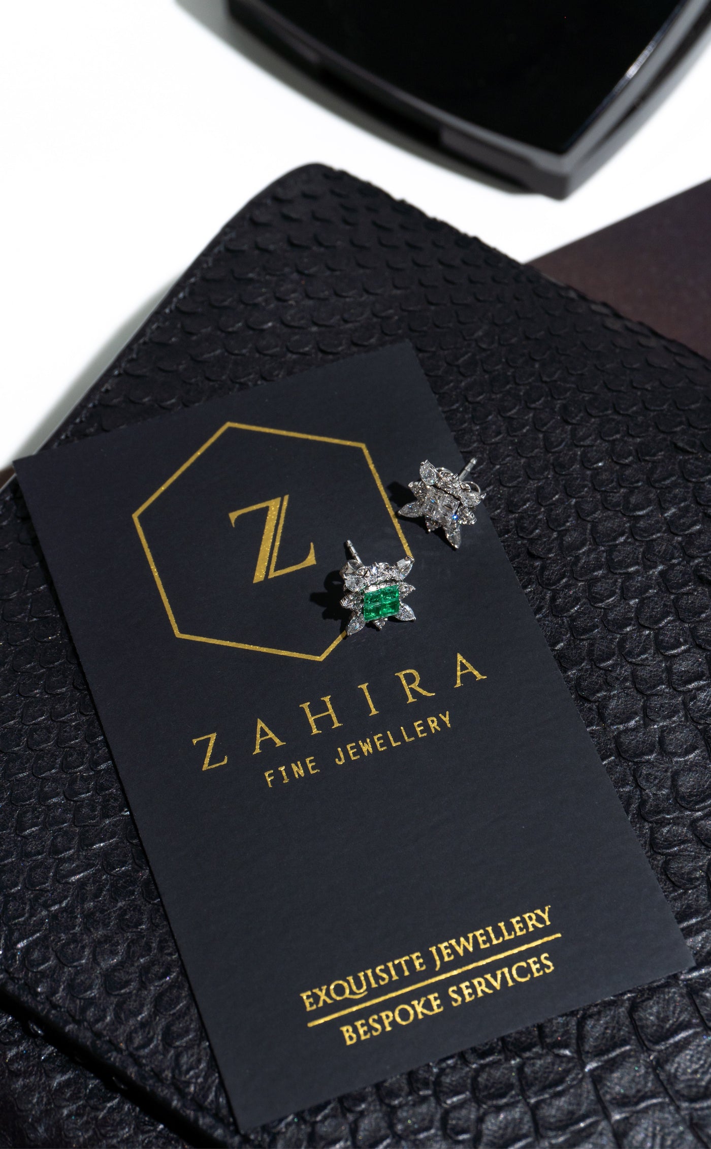 Columbian Emerald and Diamond Interchangeable Earrings in 18K White Gold