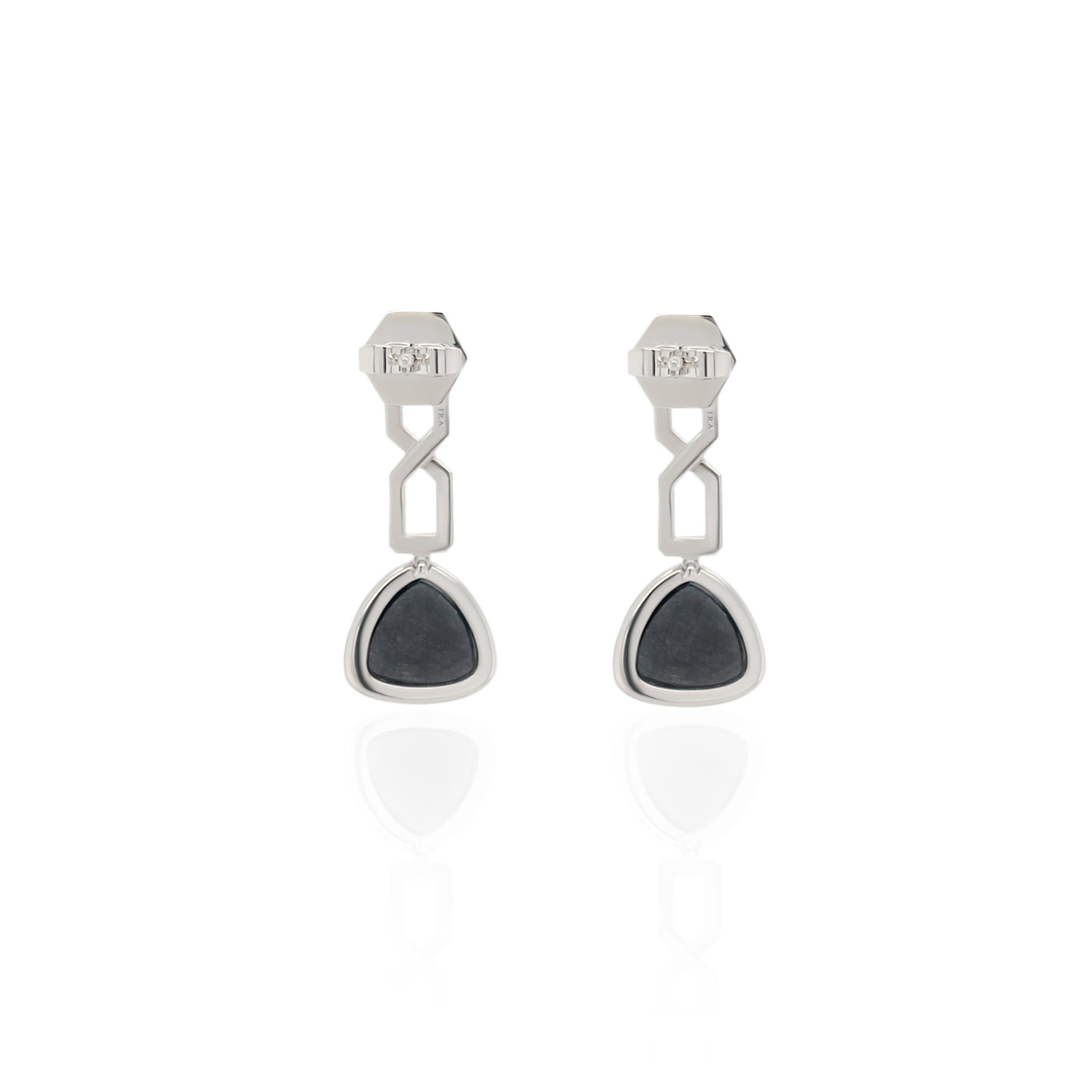 Black Onyx and Diamond Dangle Earrings in 18K White Gold