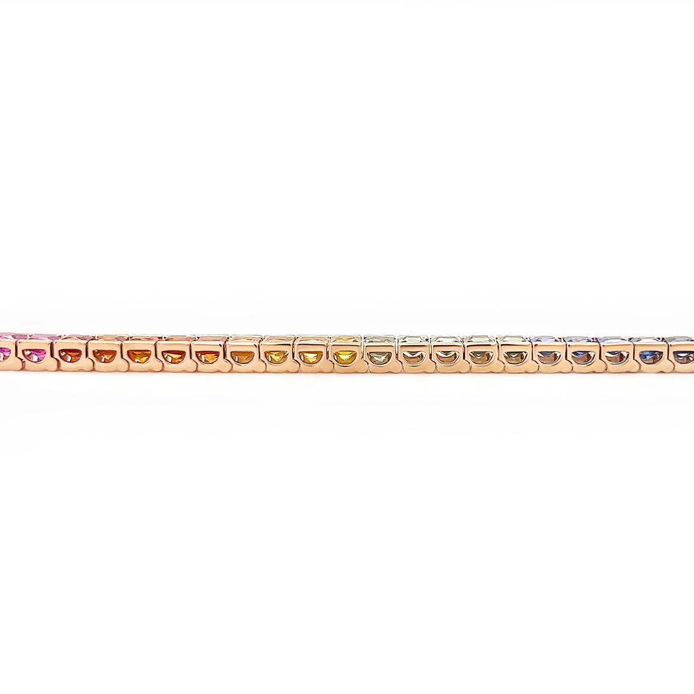 Natural Sapphire Rainbow Bracelet in 18k Rose Gold