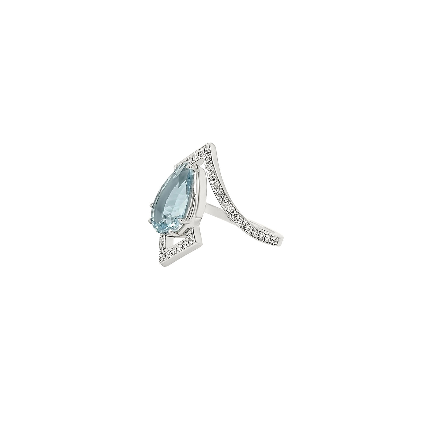 Aquamarine and Diamond Ring