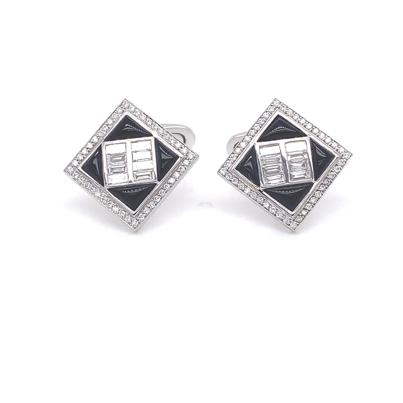 Black Onyx and Diamond Baguette Cufflinks