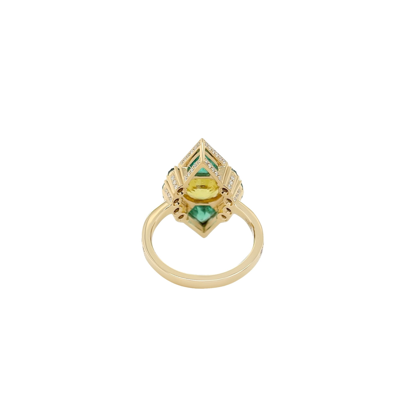 Yellow Sapphire and Emerald Ring