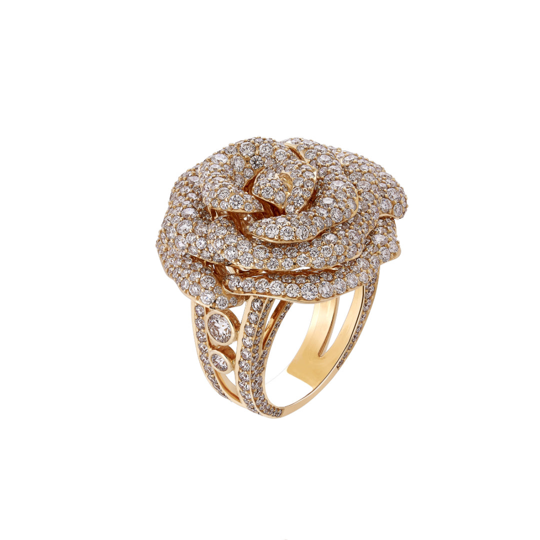 Diamond Pavé  Rose Ring