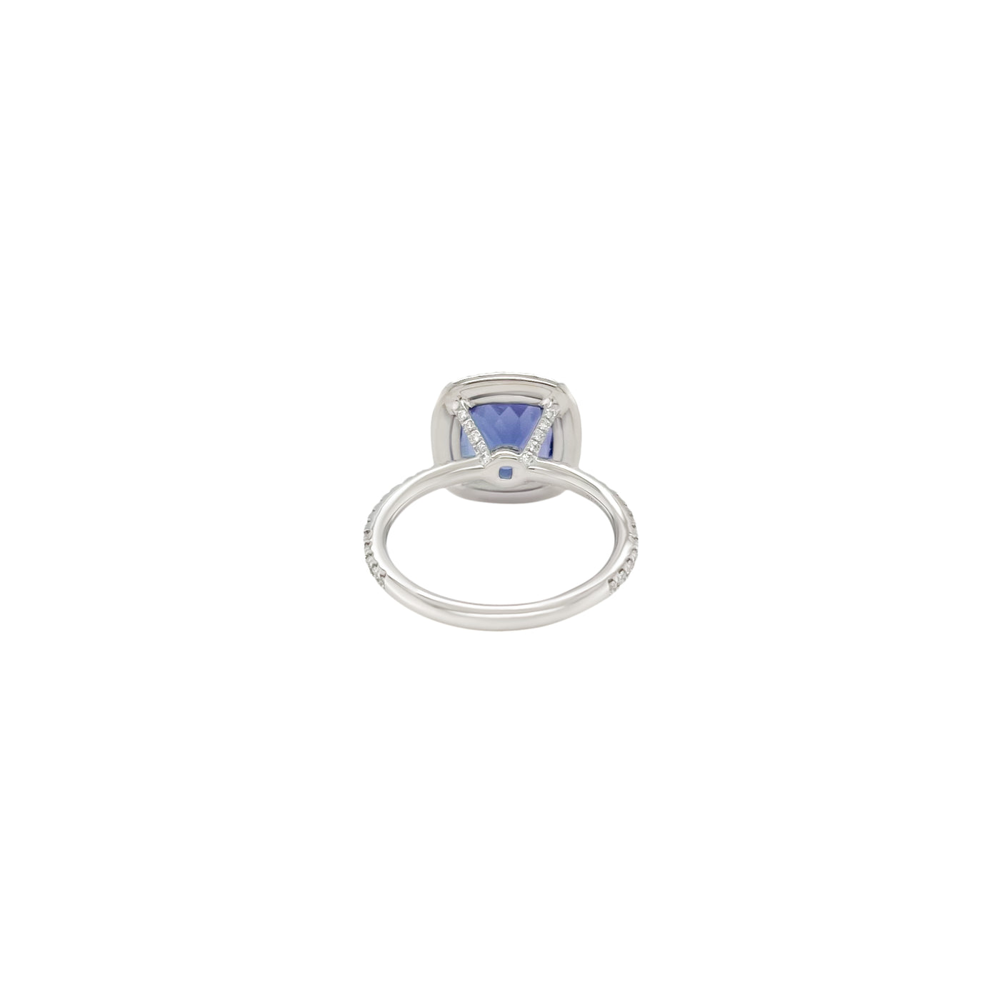 Tanzanite and Diamond Halo Ring