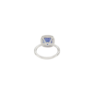 Tanzanite and Diamond Halo Ring
