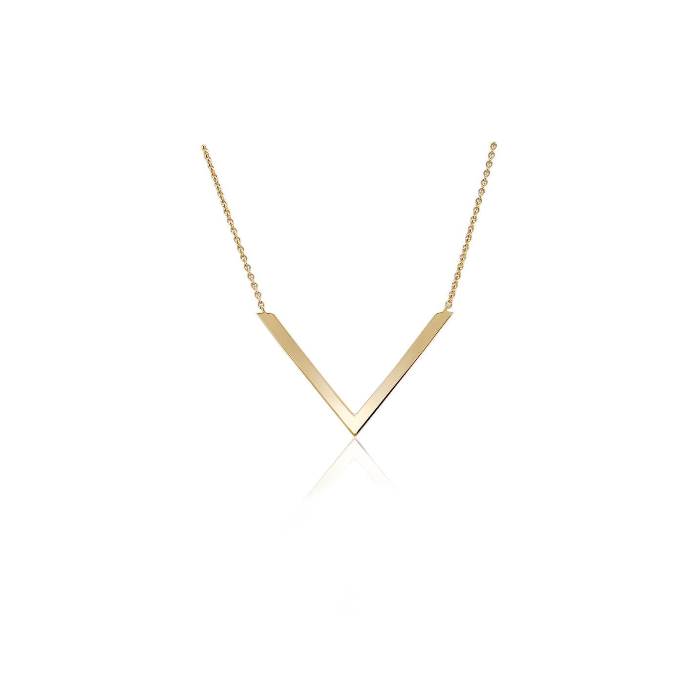 V Yellow gold Necklace Medium