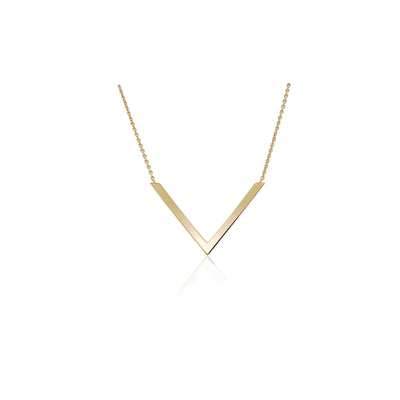 V Yellow gold Necklace Medium