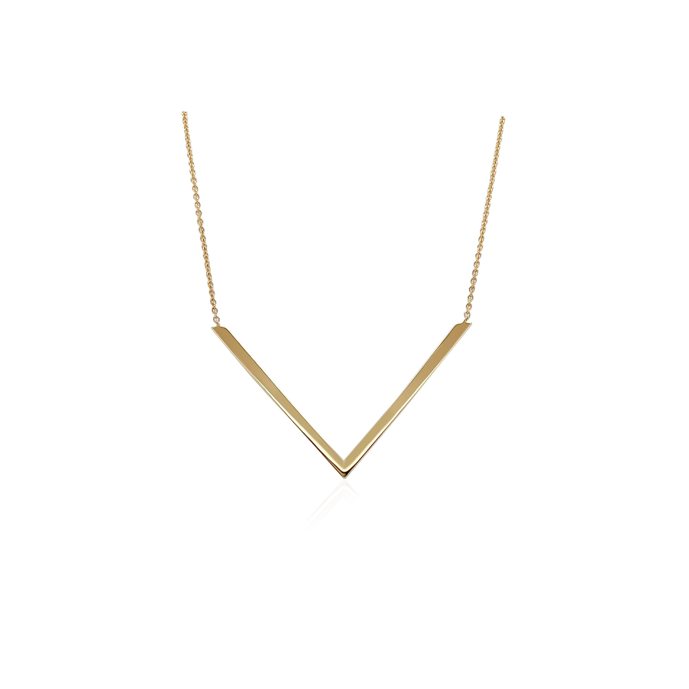 V Yellow gold Necklace Large